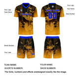 Custom Yellow Blue Jerseys for Men Women Personalized Soccer Uniforms for Adult and Kid