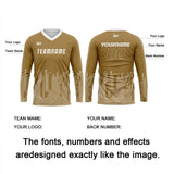 Custom Gold White Basketball Soccer Football Shooting Long T-Shirt for Adults and Kids