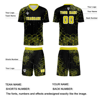 Custom Yellow Jerseys for Men Women Personalized Soccer Uniforms for Adult and Kid enthsush
