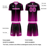 Custom Black Rose Purple Jerseys for Men Women Personalized Soccer Uniforms for Adult and Kid