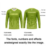 Custom Grass Green White Basketball Soccer Football Shooting Long T-Shirt for Adults and Kids