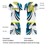Custom White Blue Jerseys for Men Women Personalized Soccer Uniforms for Adult and Kid