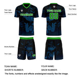 Custom Blue Green Jerseys for Men Women Personalized Soccer Uniforms for Adult and Kid