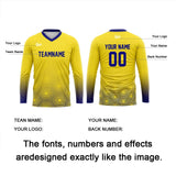 Custom Yellow Dark Blue Basketball Soccer Football Shooting Long T-Shirt for Adults and Kids