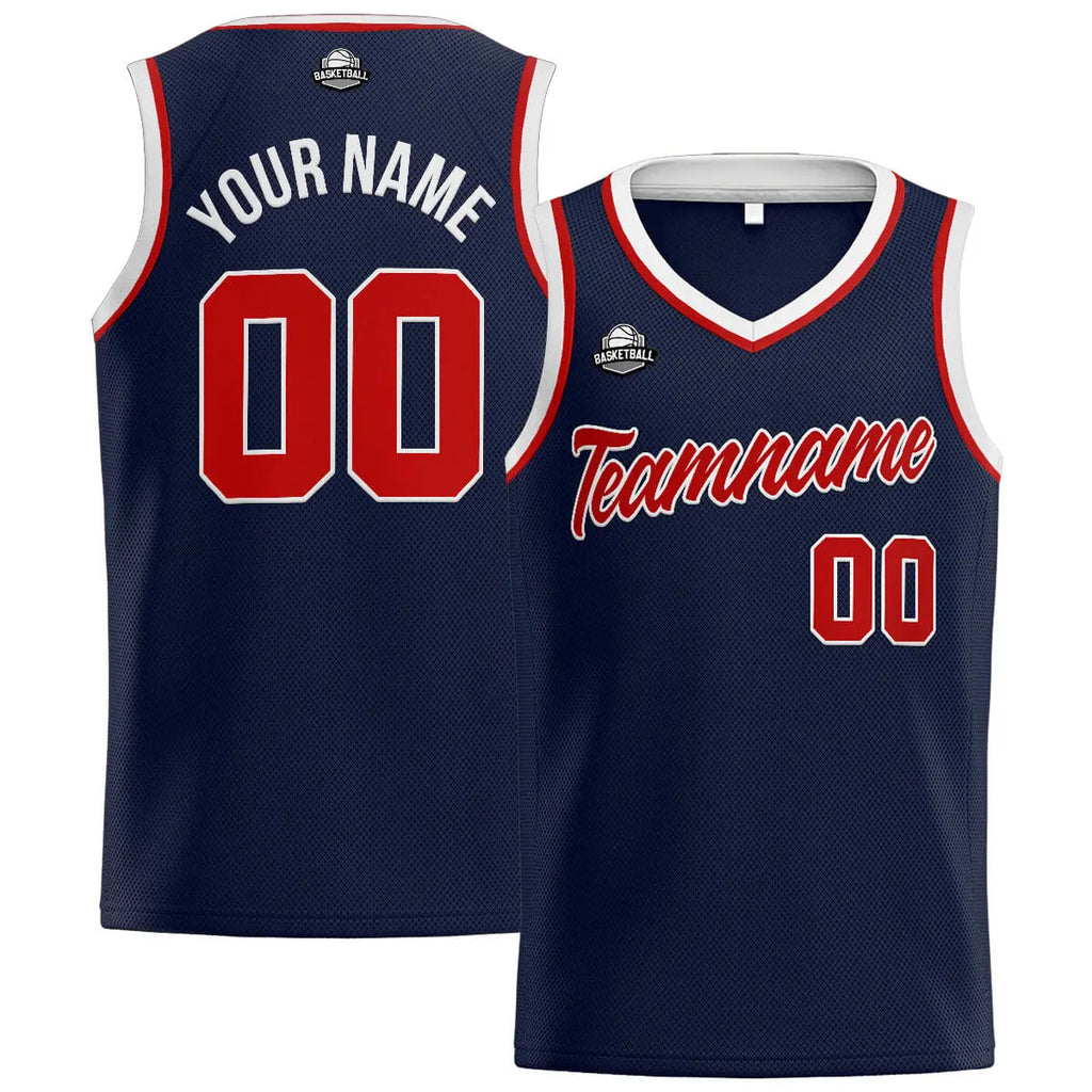 Custom Stitched Basketball Jersey for Men, Women  And Kids Navy-Red enthsush