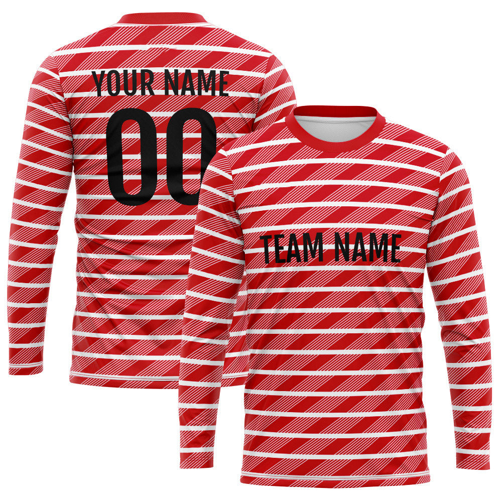 Custom Basketball Soccer Football Shooting Long T-Shirt for Adults and Kids Red enthsush