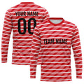 Custom Basketball Soccer Football Shooting Long T-Shirt for Adults and Kids Red enthsush