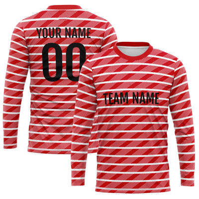 Custom Basketball Soccer Football Shooting Long T-Shirt for Adults and Kids Red enthsush