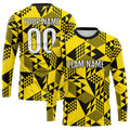 Custom Basketball Soccer Football Shooting Long T-Shirt for Adults and Kids Yellow-Black enthsush