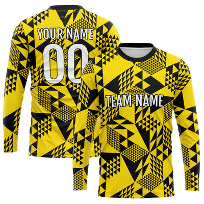 Custom Basketball Soccer Football Shooting Long T-Shirt for Adults and Kids Yellow-Black enthsush