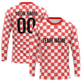 Custom Basketball Soccer Football Shooting Long T-Shirt for Adults and Kids White-Red enthsush