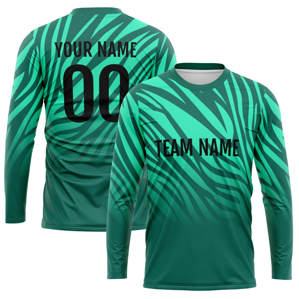 Custom Basketball Soccer Football Shooting Long T-Shirt for Adults and Kids Green enthsush