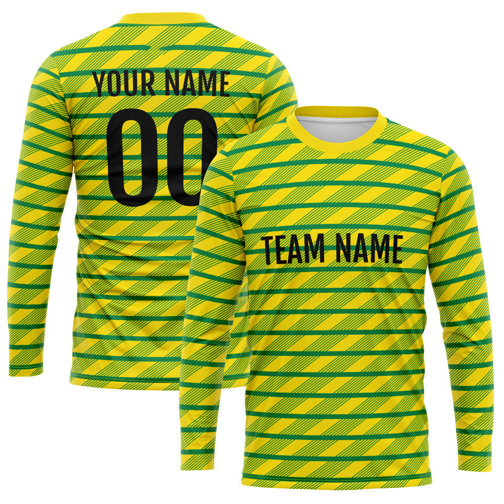 Custom Basketball Soccer Football Shooting Long T-Shirt for Adults and Kids Yellow-Green enthsush