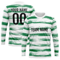 Custom Basketball Soccer Football Shooting Long T-Shirt for Adults and Kids White-Green enthsush