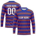 Custom Basketball Soccer Football Shooting Long T-Shirt for Adults and Kids Blue-Orange enthsush