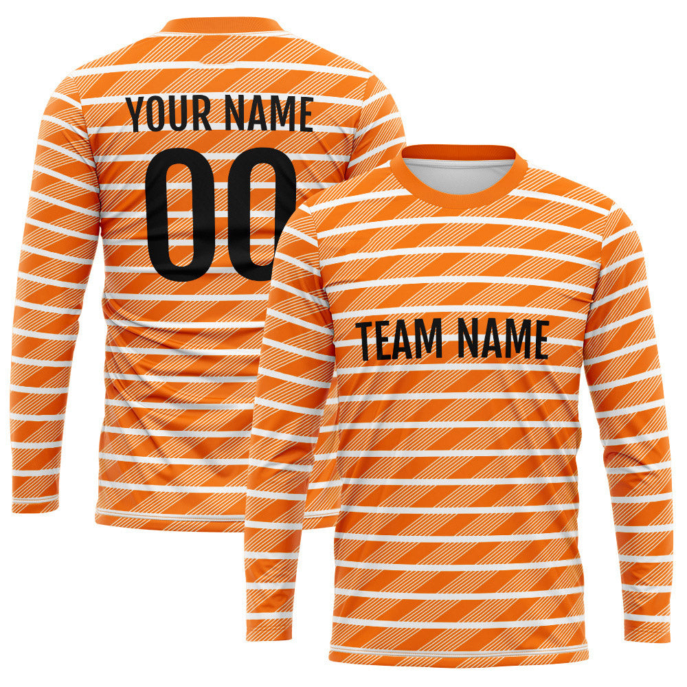 Custom Basketball Soccer Football Shooting Long T-Shirt for Adults and Kids Orange enthsush