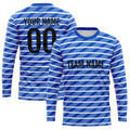 Custom Basketball Soccer Football Shooting Long T-Shirt for Adults and Kids Blue enthsush