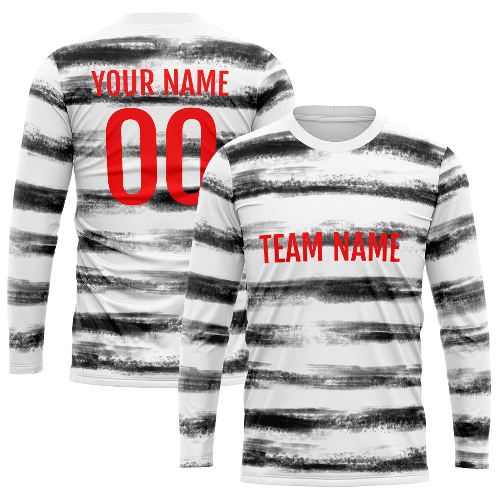 Custom Basketball Soccer Football Shooting Long T-Shirt for Adults and Kids White-Black enthsush
