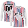 Custom Basketball Soccer Football Shooting Long T-Shirt for Adults and Kids White-Red-Navy enthsush