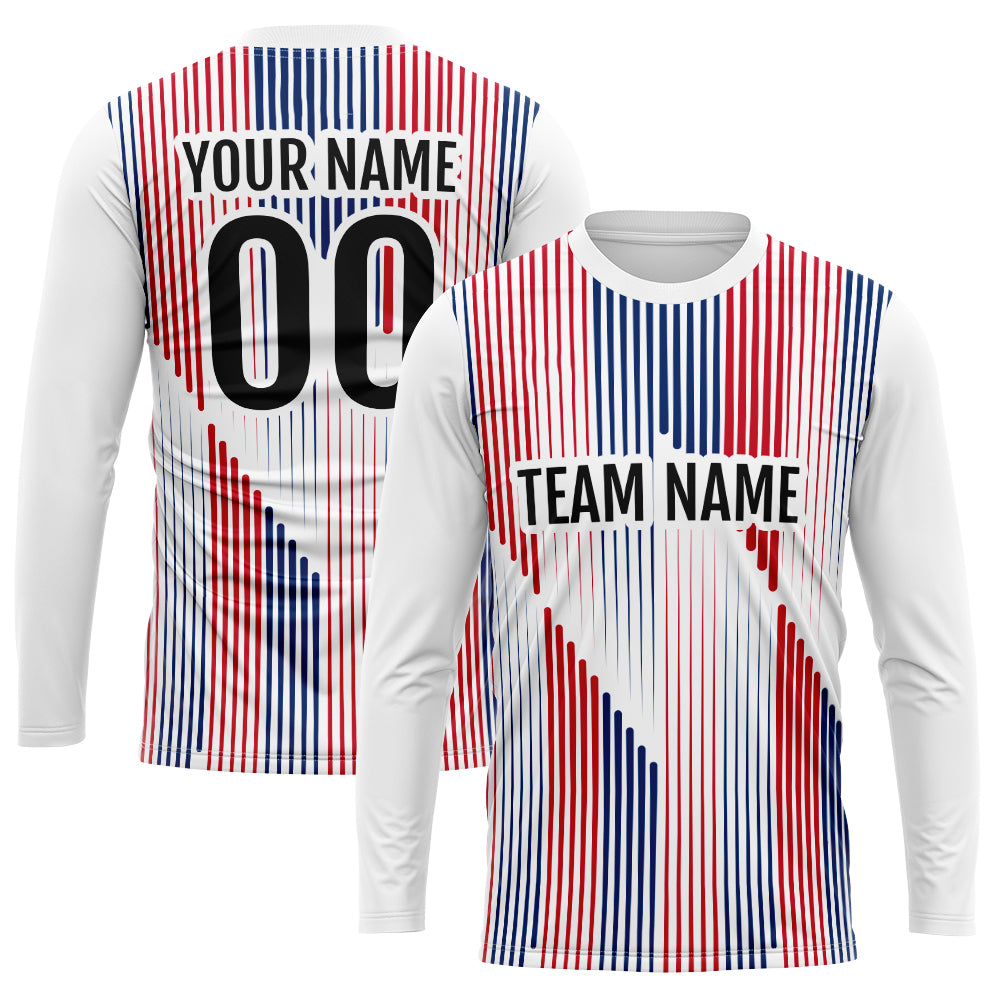 Custom Basketball Soccer Football Shooting Long T-Shirt for Adults and Kids White-Red-Navy enthsush
