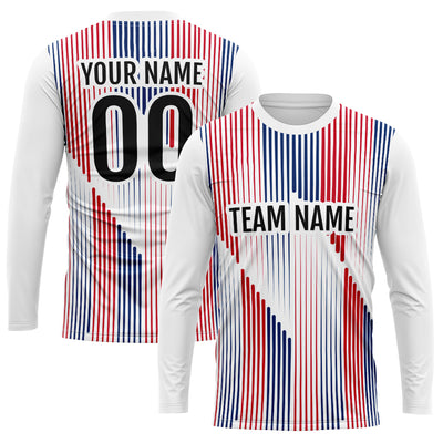 Custom Basketball Soccer Football Shooting Long T-Shirt for Adults and Kids White-Red-Navy enthsush