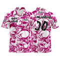 Custom Football Polo Shirts  Add Your Unique Logo/Name/Number Red Violet&White enthsush