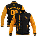 Custom Black Yellow Waterproof Varsity Jackets Personalized Stitched Name Number Logo to Letterman Jackets enthsush