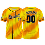 Custom Full Print Design Authentic Baseball Jersey orange-yellow