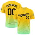 Custom Full Print Design Authentic Baseball Jersey yellow-green enthsush
