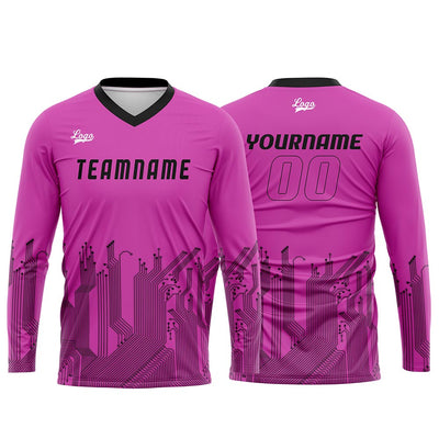 Custom Pink Black Basketball Soccer Football Shooting Long T-Shirt for Adults and Kids enthsush