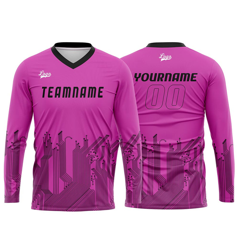 Custom Pink Black Basketball Soccer Football Shooting Long T-Shirt for Adults and Kids