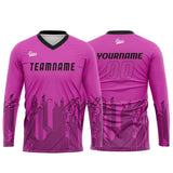 Custom Pink Black Basketball Soccer Football Shooting Long T-Shirt for Adults and Kids