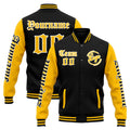 Custom Varsity Jacket Letterman jacket for Men, Women and Youth Yellow Black enthsush