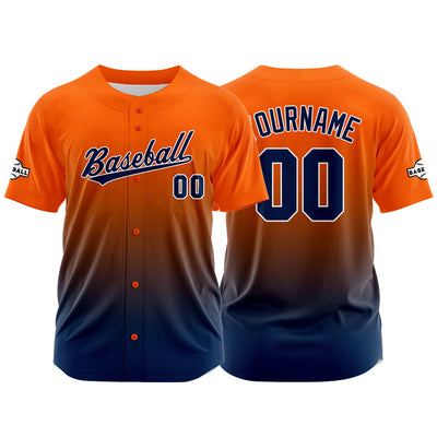 Custom Full Print Design Authentic Baseball Jersey navy-orange enthsush