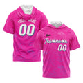 Custom Pink Short Sleeve Hoodies for Men Women Shirts with Hoods Printed Name Logo enthsush