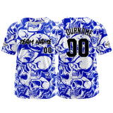 Custom Baseball Jersey Personalized Baseball Shirt for Men Women Kids Youth Teams Stitched and Print Royal&White