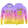 Custom Gradient Hoodie For Man Woman Girl Boy Print Your Logo Name Number Purple  Pink Yellow enthsush