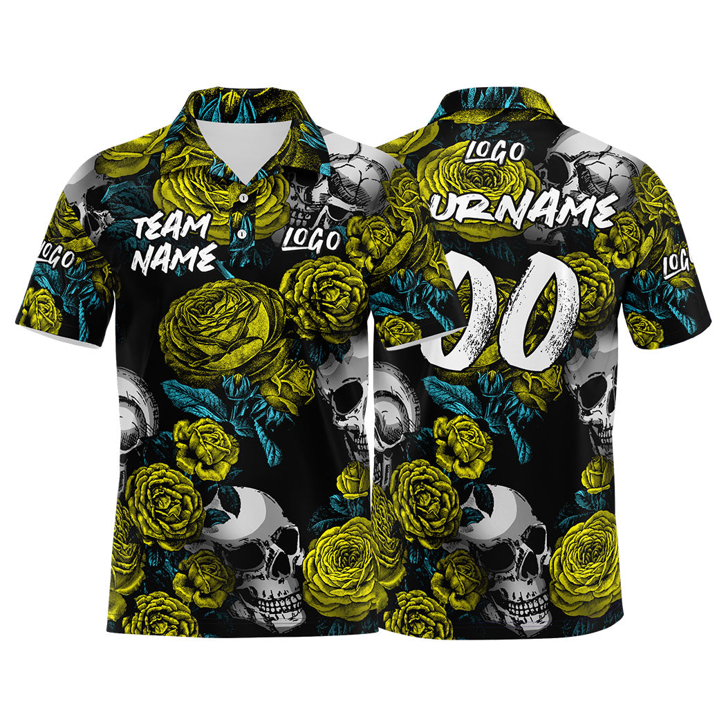 Custom Football Polo Shirts  Add Your Unique Logo/Name/Number Yellow enthsush