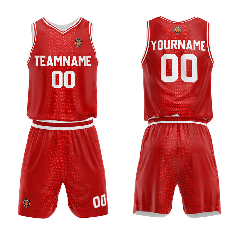 Custom Basketball Jersey Uniform Suit Printed Your Logo Name Number Red