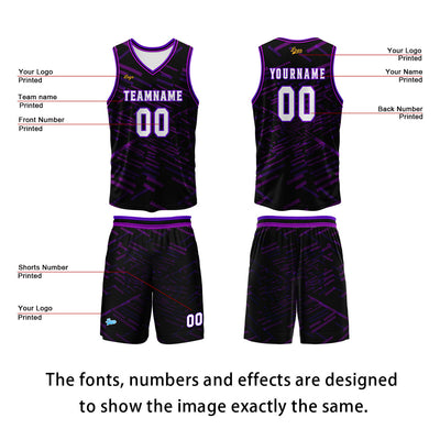 Custom Purple Basketball Jersey Uniform Suit Printed Your Logo Name Number enthsush