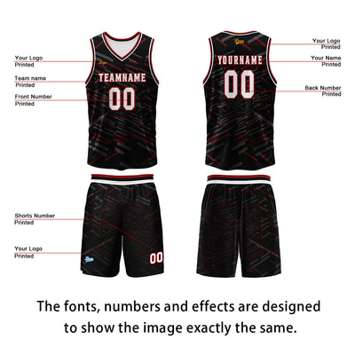 Custom Red Basketball Jersey Uniform Suit Printed Your Logo Name Number enthsush