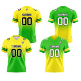 Custom Yellow Green Reversible Gradient Football Jersey Personalized Football Shirts for Men Women  Printed Team Name Number Logo