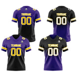 Custom Purple Black Reversible Gradient Football Jersey Personalized Football Shirts for Men Women  Printed Team Name Number Logo