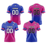 Custom Royal Rose Reversible Gradient Football Jersey Personalized Football Shirts for Men Women  Printed Team Name Number Logo