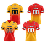 Custom Light Orange Red Reversible Gradient Football Jersey Personalized Football Shirts for Men Women  Printed Team Name Number Logo