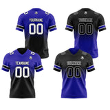 Custom Royal Black Reversible Gradient Football Jersey Personalized Football Shirts for Men Women  Printed Team Name Number Logo