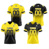 Custom Yellow Black Reversible Gradient Football Jersey Personalized Football Shirts for Men Women  Printed Team Name Number Logo