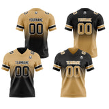 Custom Gold Black Reversible Gradient Football Jersey Personalized Football Shirts for Men Women  Printed Team Name Number Logo