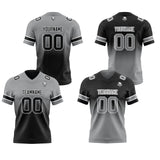 Custom Grey Black Reversible Gradient Football Jersey Personalized Football Shirts for Men Women  Printed Team Name Number Logo