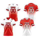 Custom White Red Reversible Gradient Football Jersey Personalized Football Shirts for Men Women  Printed Team Name Number Logo